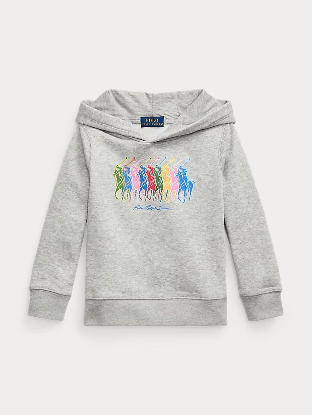Polo by Ralph Lauren Kids' Gray Hoodie with Rainbow Pony Graphic | Size 6